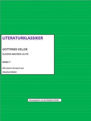 cover image of Gottfried Keller--Kleider machen Leute